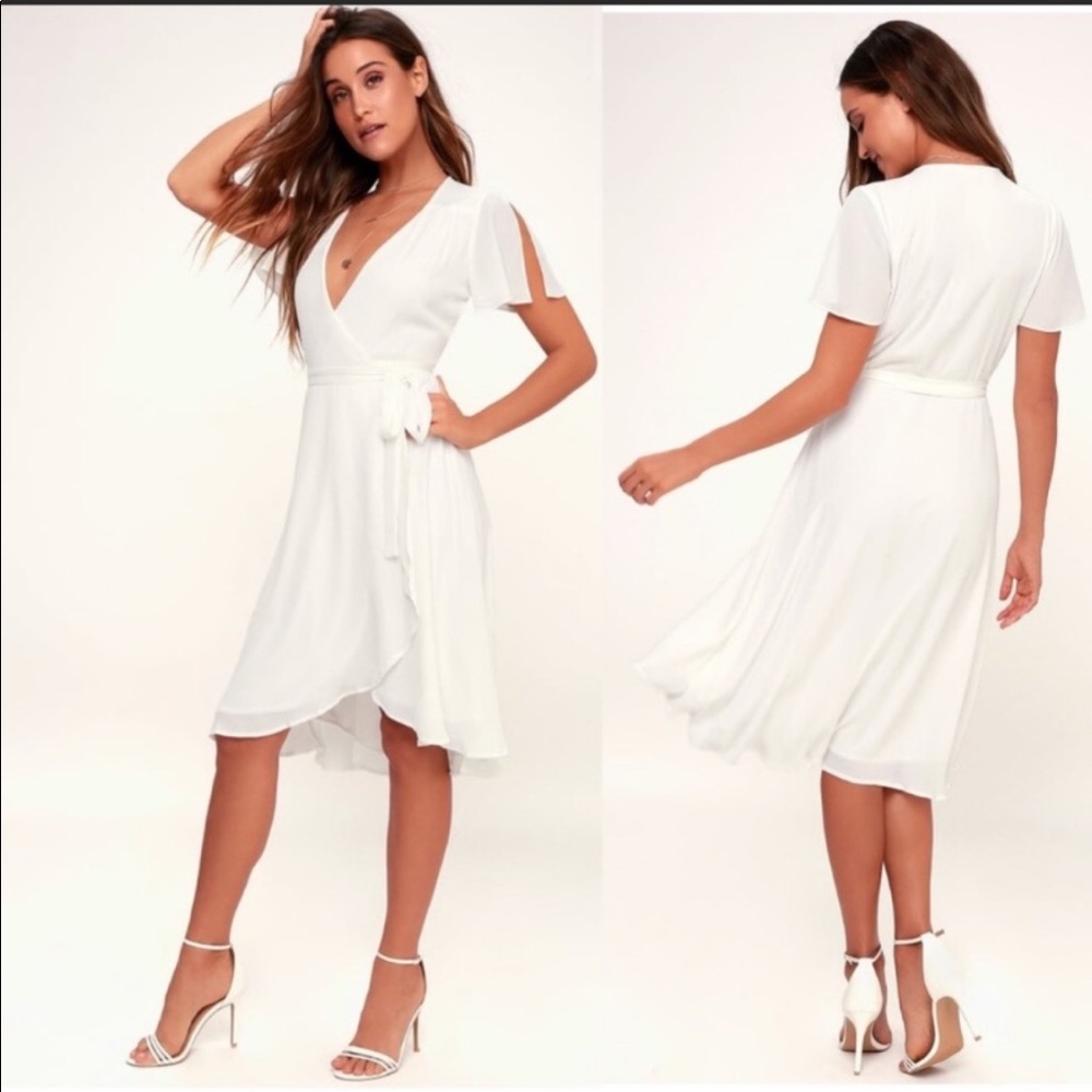 Lulu white wrap dress